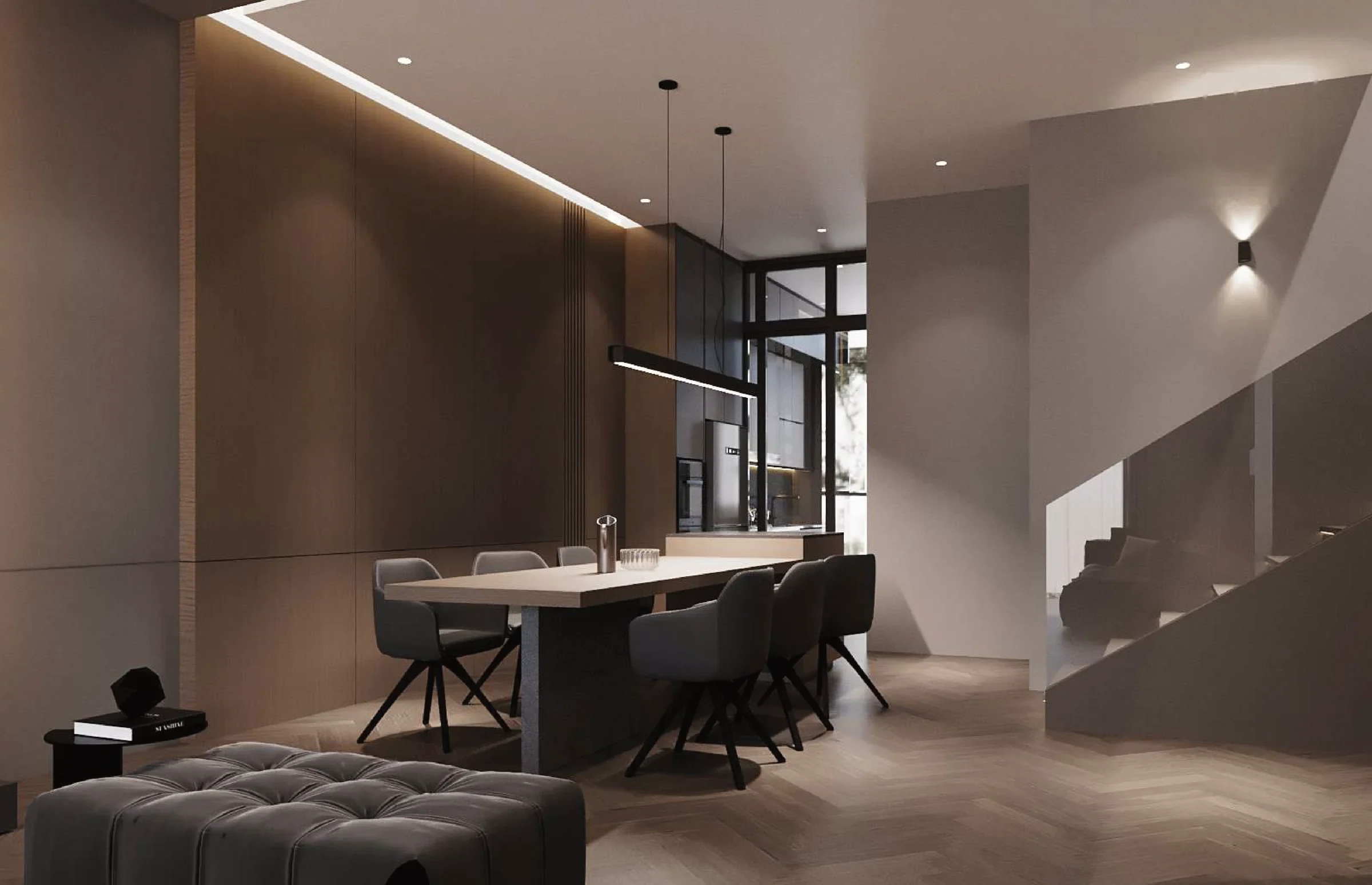 Aurora Sentral — dining area and kitchen connection