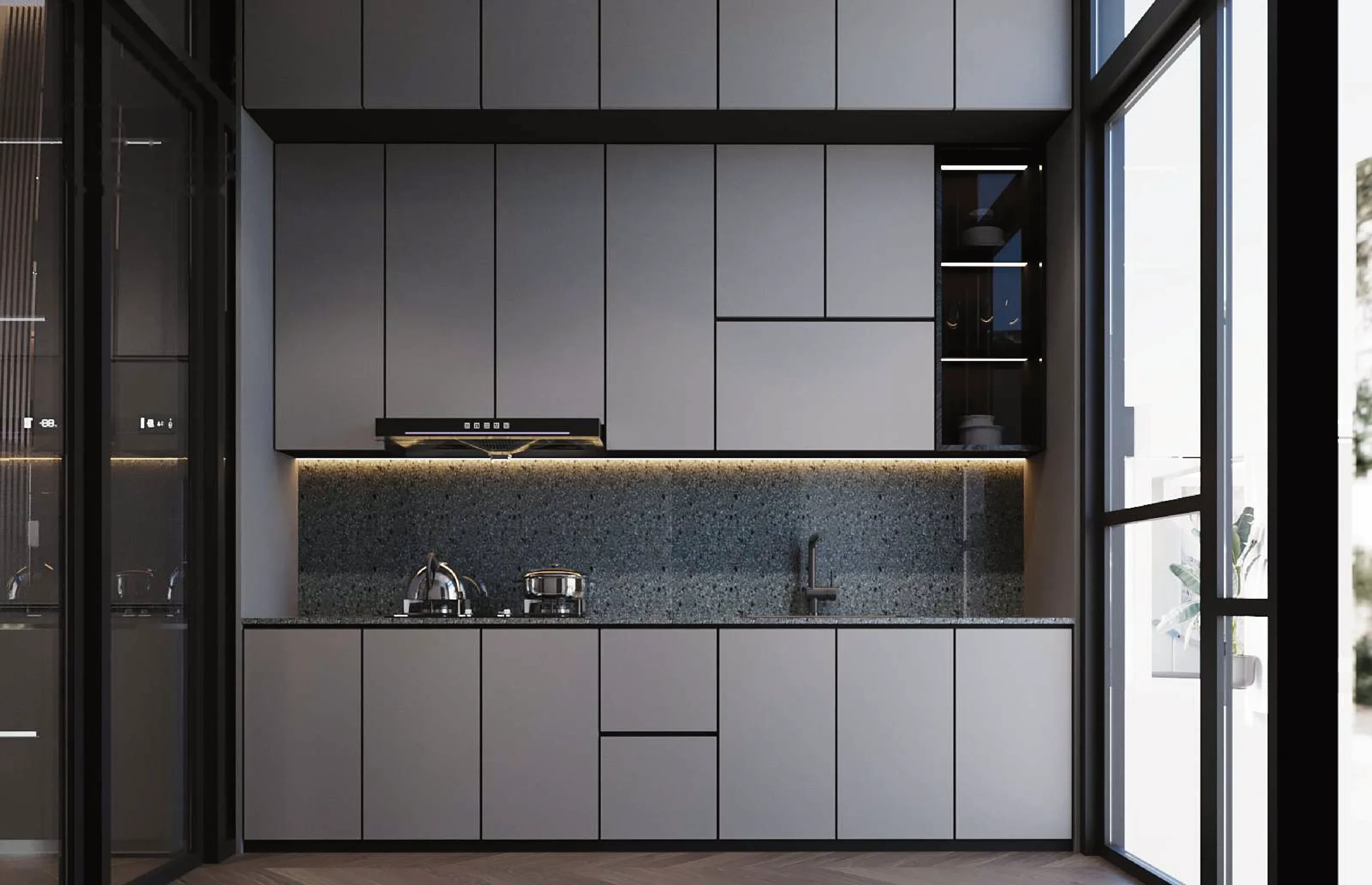 Aurora Sentral — kitchen cabinetry and worktop