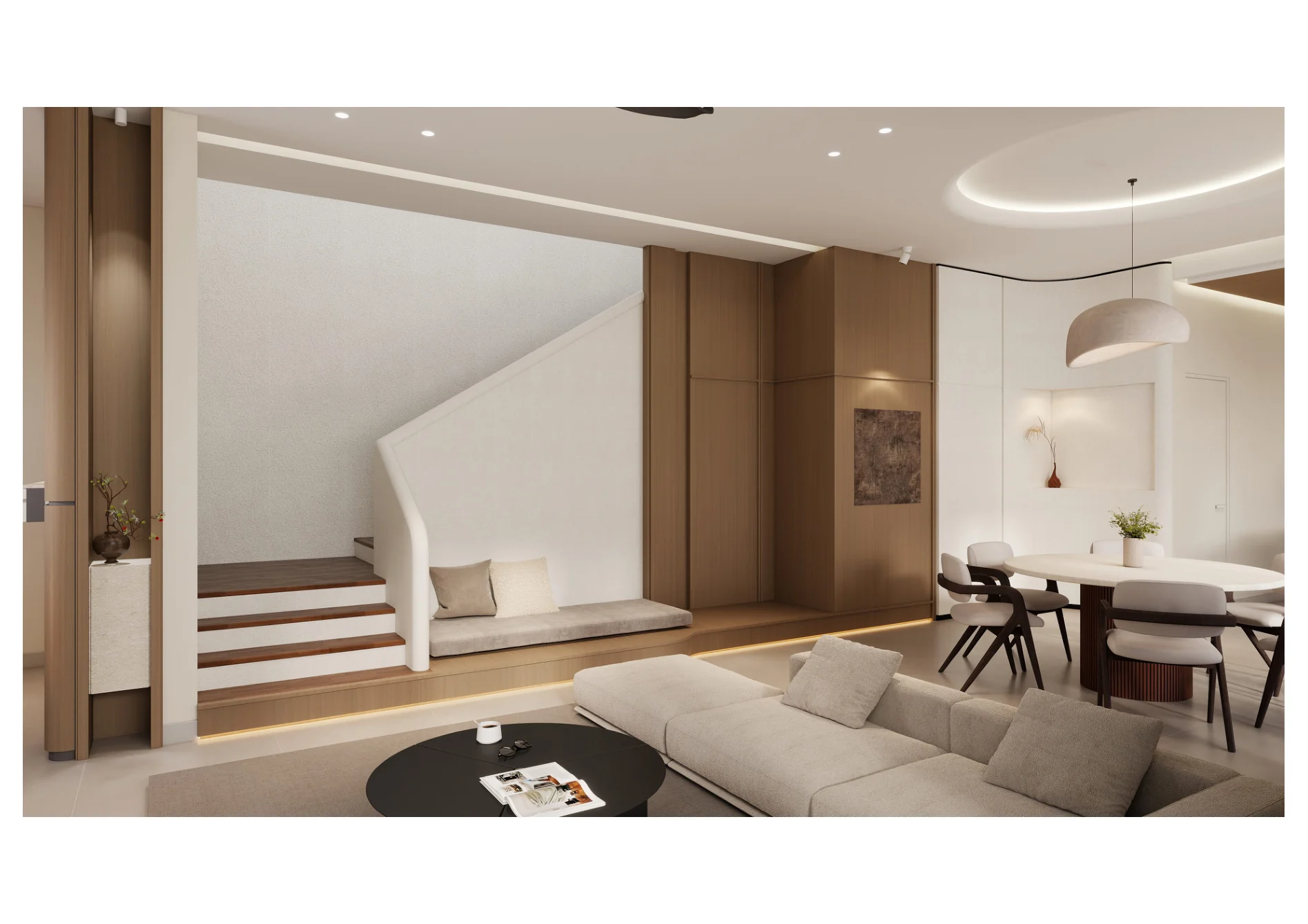 Jade Austin Crest — living room to dining perspective