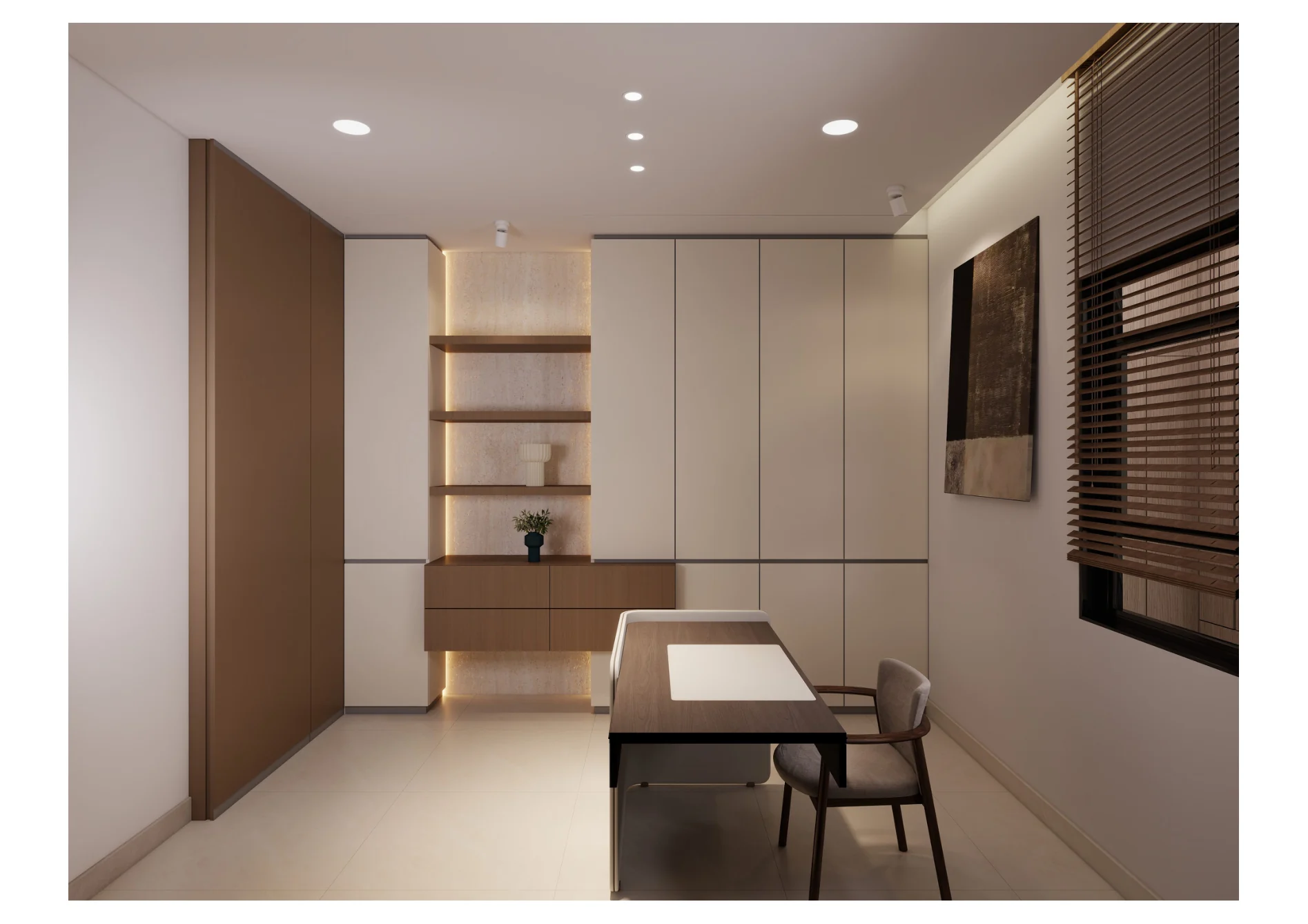Jade Austin Crest — home office wide view