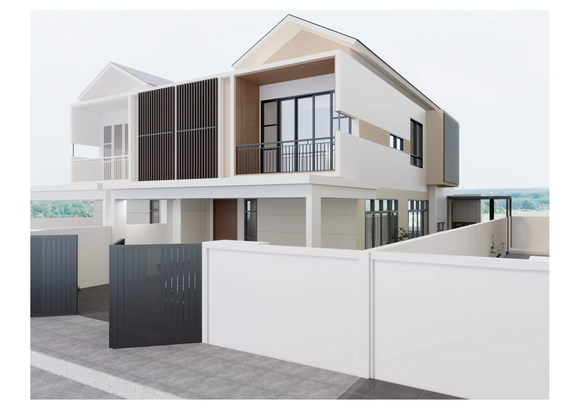 May Residence Study — three-quarter exterior perspective